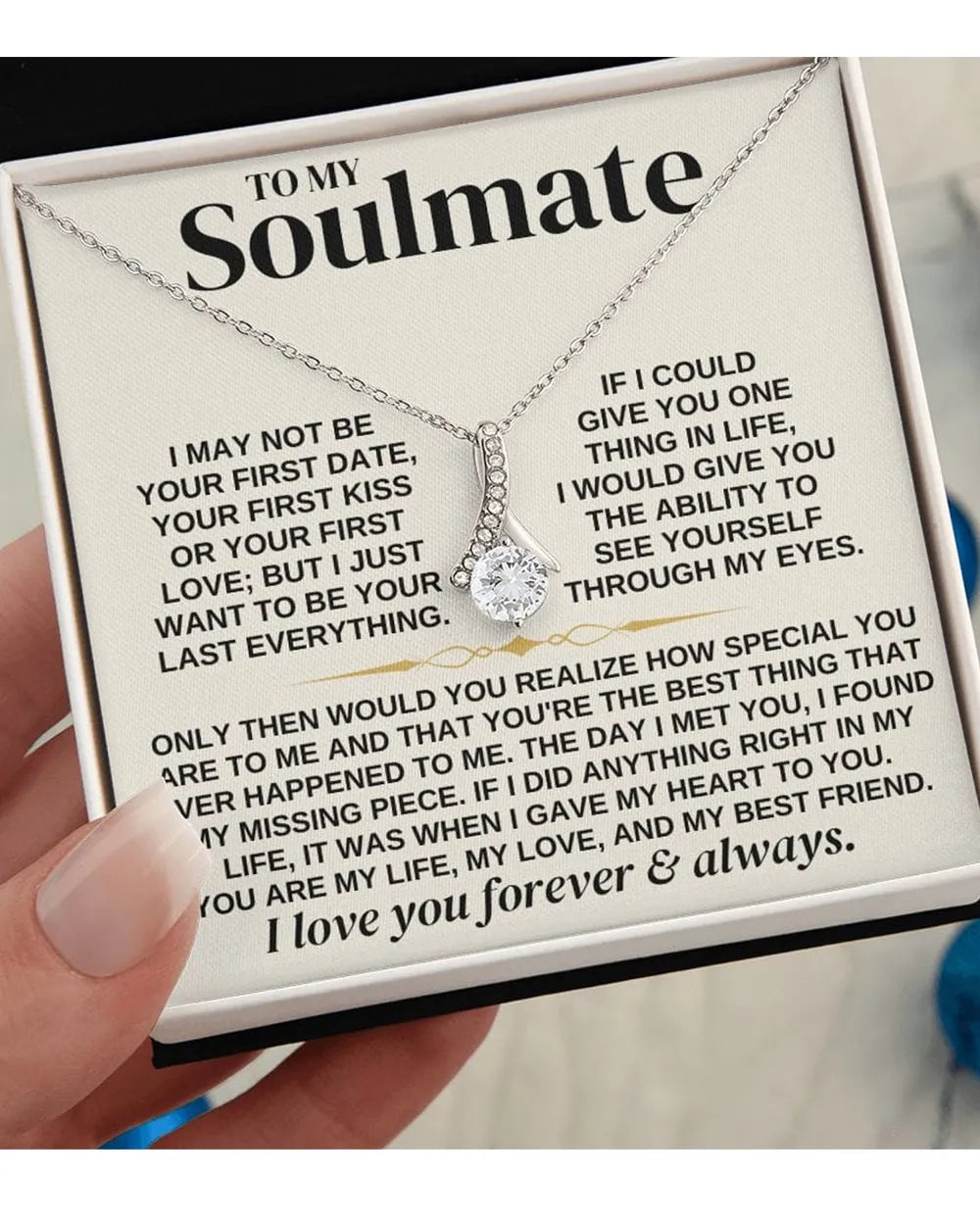 To My Soulmate - "Your Last Everything" Eternal Ribbon Necklace