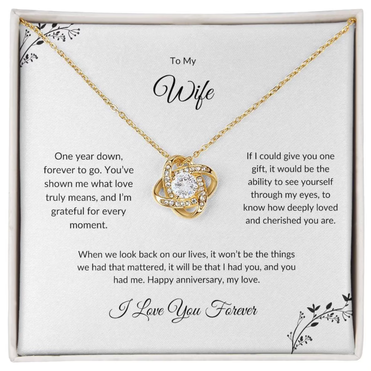 To My Wife - Love Knot Anniversary Necklace