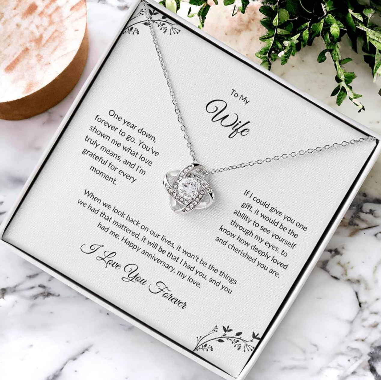 To My Wife - Love Knot Anniversary Necklace