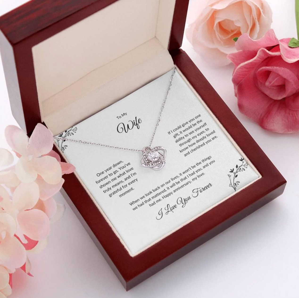 To My Wife - Love Knot Anniversary Necklace