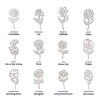 Personalized Birth Flower Name Necklace | No Rain No Flowers Gift for Her