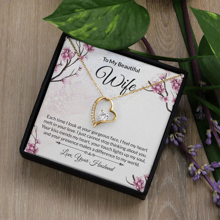 To My Beautiful Wife - Forever Love Necklace