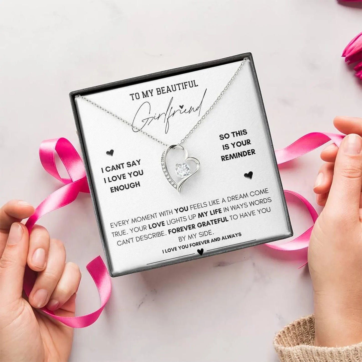 To My Beautiful Girlfriend - Forever Love Necklace