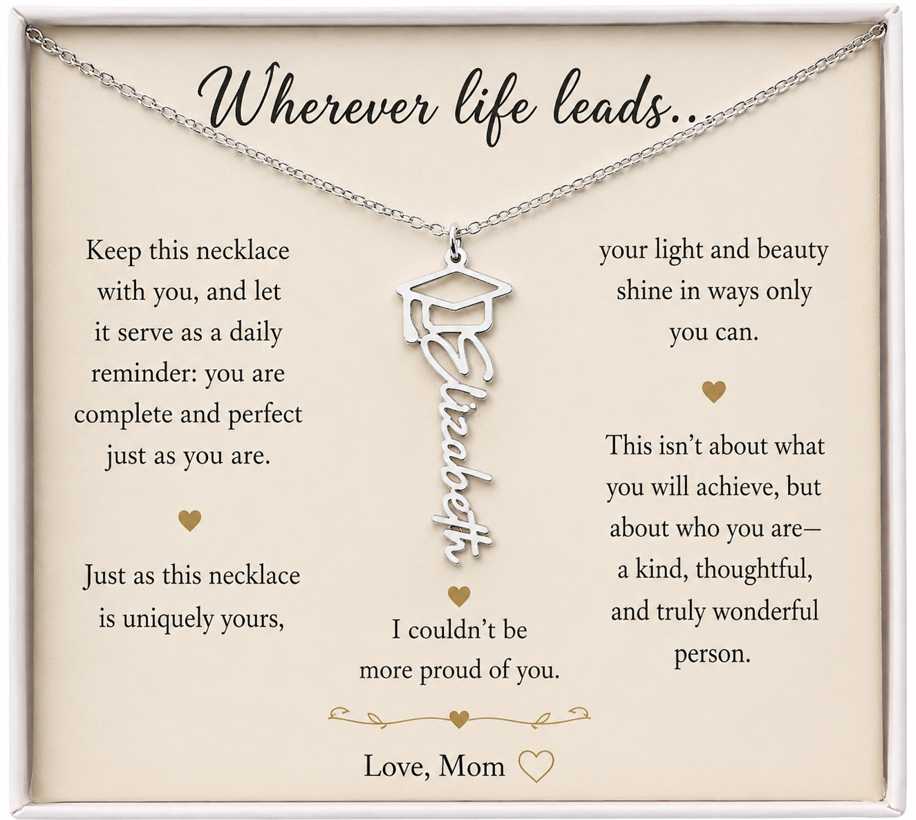 Personalized Graduation Necklace From Mom To Daughter